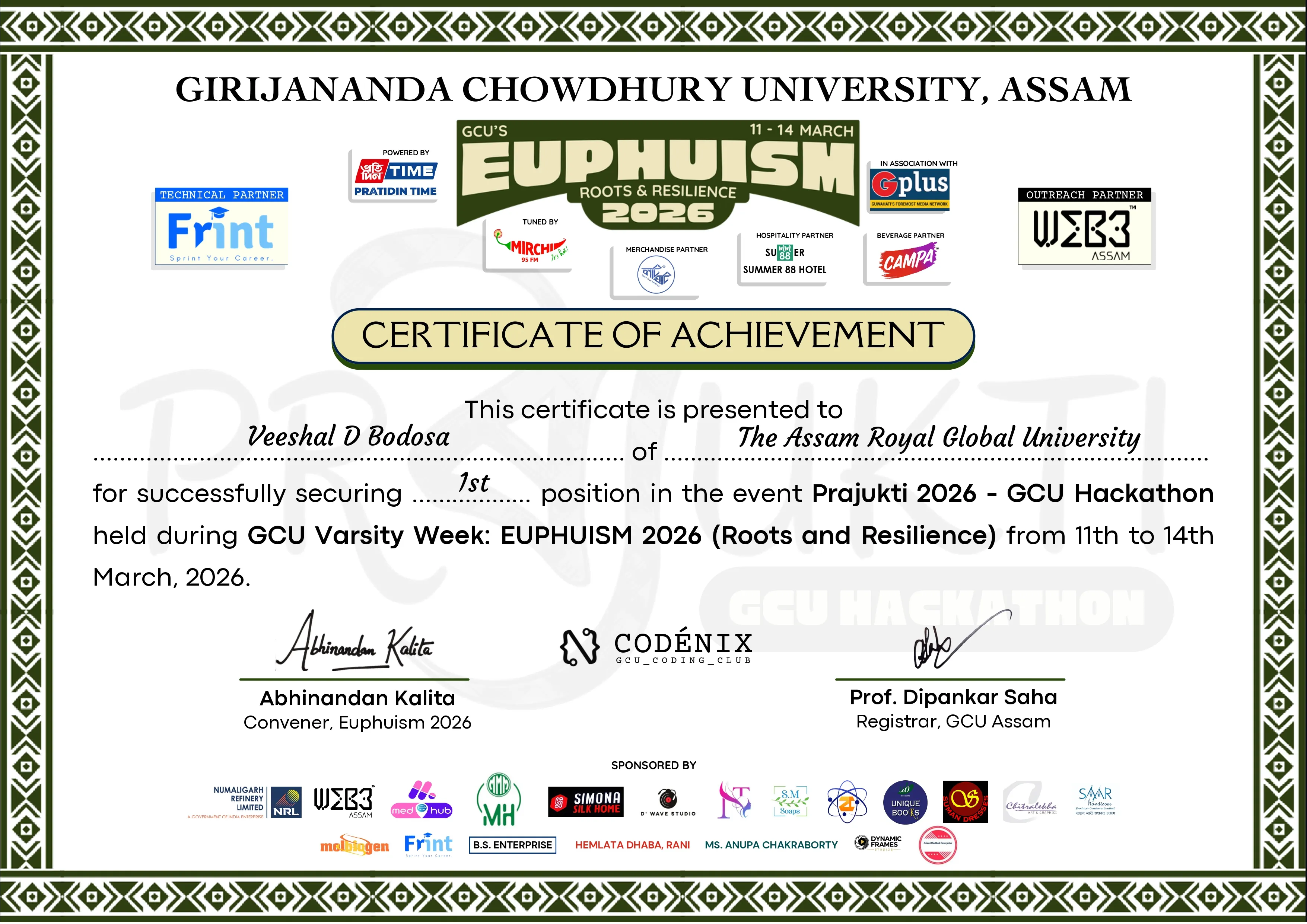 Prajukti 2026 1st Place